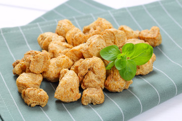cubes of soy meat