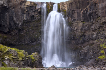 View to the beautiful waterfall Gufufoss