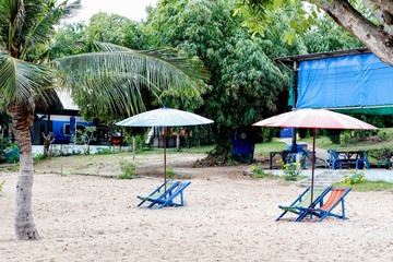 Beach chair with umbrella