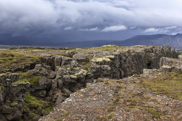 Eurasian and North American Plates, Iceland, near Pingvellir