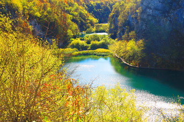 Autumn in National park Plitvice lakes, Croatia