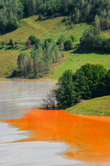 water pollution in carpathian Mountains from cooper mine