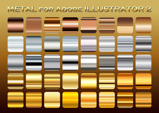 金　銀　銅　メタルカラー グラデーションセット