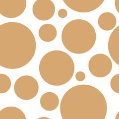 Polka dots seamless texture - simple vector background. Abstract background with golden circles. Seamless pattern