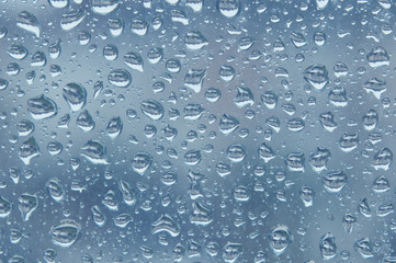 Rain drops on a window glass