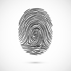 Fingerprint icon identification. Vector illustration isolated on white background