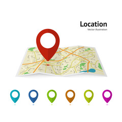 Naklejka premium Set of marker pointer on map. map vector illustration. Modern plan pin pointer roadmap. GPS navigation systems. Vector illustration