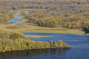 Mississippi River and Backwaters In Autumn