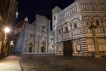 Night at the Cathedral of Santa Maria del Fiore. Florence, Italy