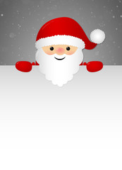 Beautiful background with merry Santa Claus and snowflakes. Vector.