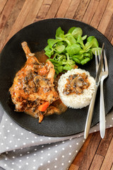 Cuisse de lapin sauce chasseur 2