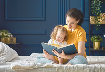 mother reading a book