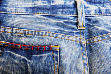 Denim Jeans Background With Seam of Jeans Fashion Design. 