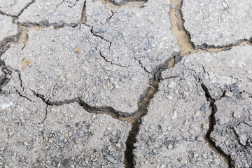Global warming and pollution concept. Texture of dry crack ground of land without rain background