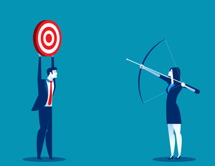 Business people and goal achievement for success. Concept business vector illustration.