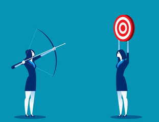 Business people and goal achievement for success. Concept business vector illustration.