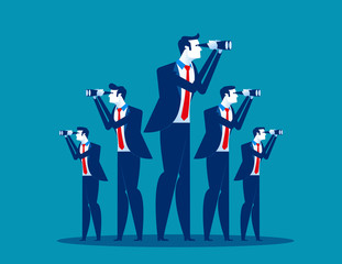 Business vision. Business team searching for success. Concept business vector illustration.