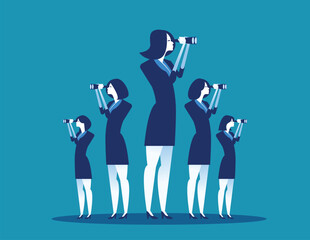 Business vision. Business team searching for success. Concept business vector illustration.