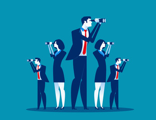 Business vision. Business team searching for success. Concept business vector illustration.