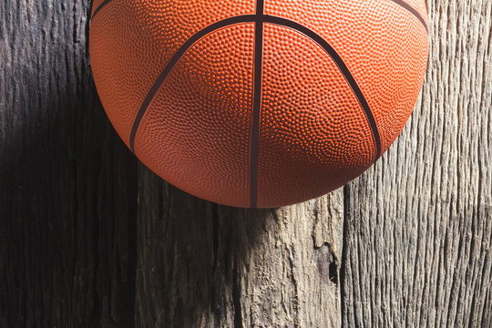 Basketball on very old wood.