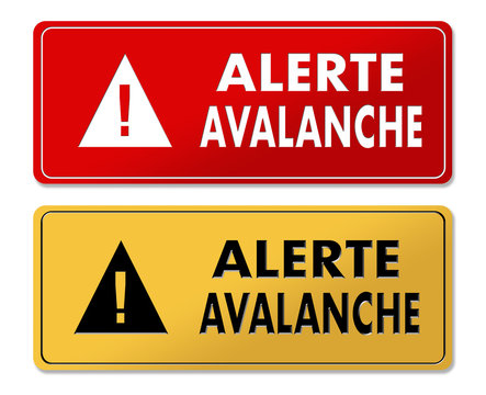 Avalanche Alert warning panels in French translation