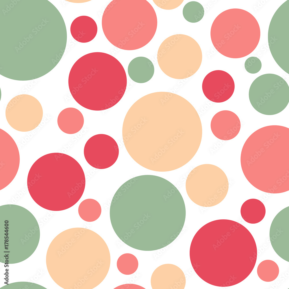 Poster polka dots seamless texture - simple vector background. abstract background with colorful circles. s