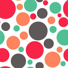 Polka dots seamless texture - simple vector background. Abstract background with colorful circles. Seamless pattern