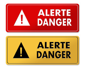 Danger Alert warning panels in French translation