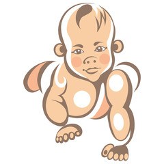 Illustration with a small baby 3