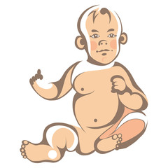 Illustration with a small baby 4