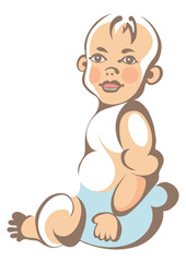 Illustration with a small baby 5