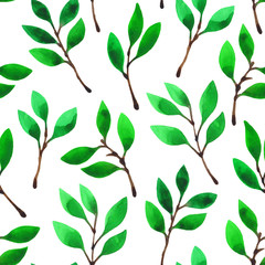 Hand painted leaves and branches.