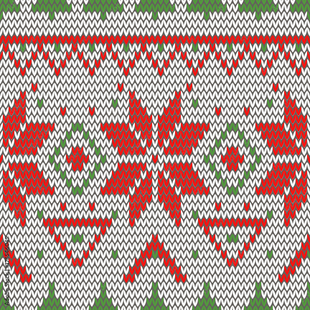 Sticker seamless christmas knitted retro pattern vintage