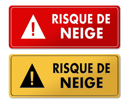 Snowfall Risk warning panels in French translation
