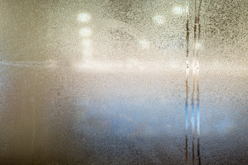 Glass of Window condensation blur