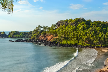 Untouched Beautiful Beach off the Cliff in South Goa, India - 178548046