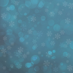 Blue winter abstract bokeh background