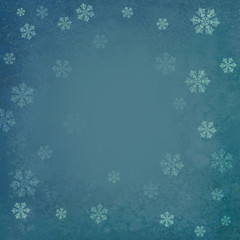 Blue winter background with snowflakes