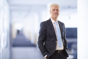 Successful in the business. Senior businessman portrait. 