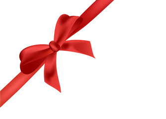Beautiful realistic isolated red ribbon bow VECTOR