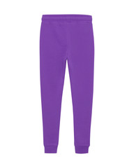 Violet sport sweatpants isolated white