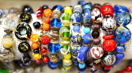 Brightly coloured Lampwork glass beads 