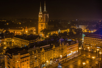 Fototapeta na wymiar Night view of Zagreb Croatia