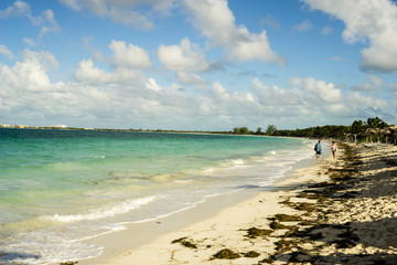 Walking on a beach in Cuba