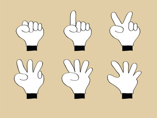 Doodle Hand Number 0, 1, 2, 3, 4, 5, Vector Illustration EPS 10.