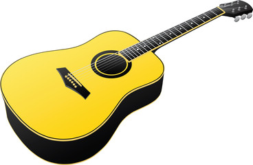 Classic Guitar Vector Illustration, EPS 10.