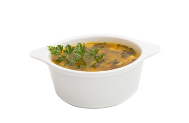 chicken soup isolated