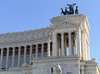 Altare della Patria, a monument built to honor Victor Emmanuel, located at the start of the ruins of the Roman Forum near Palatine Hill, Rome Italy