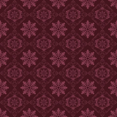 Gift wrapping, seamless pattern, Christmas burgundy background