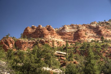 Layered and Eroded Sandstone in East Zion